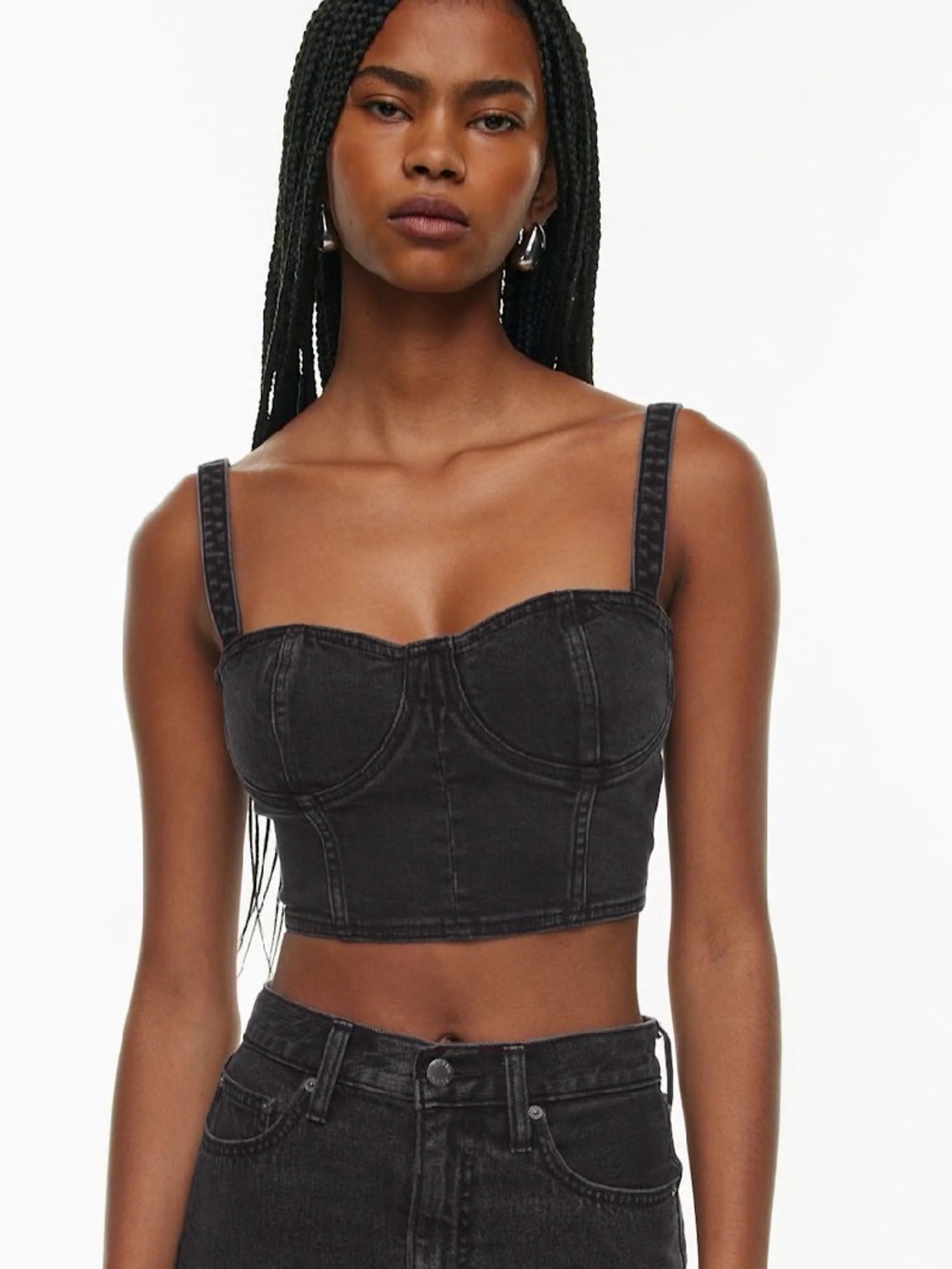 Denim Forum The Cecily Denim Bralette black eyeliner medium